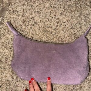 Purple cosmetics bag purse wallet soft fuzzy 💕🩷